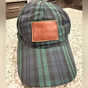 Love your Mellon Green & Navy Plaid Baseball Cap